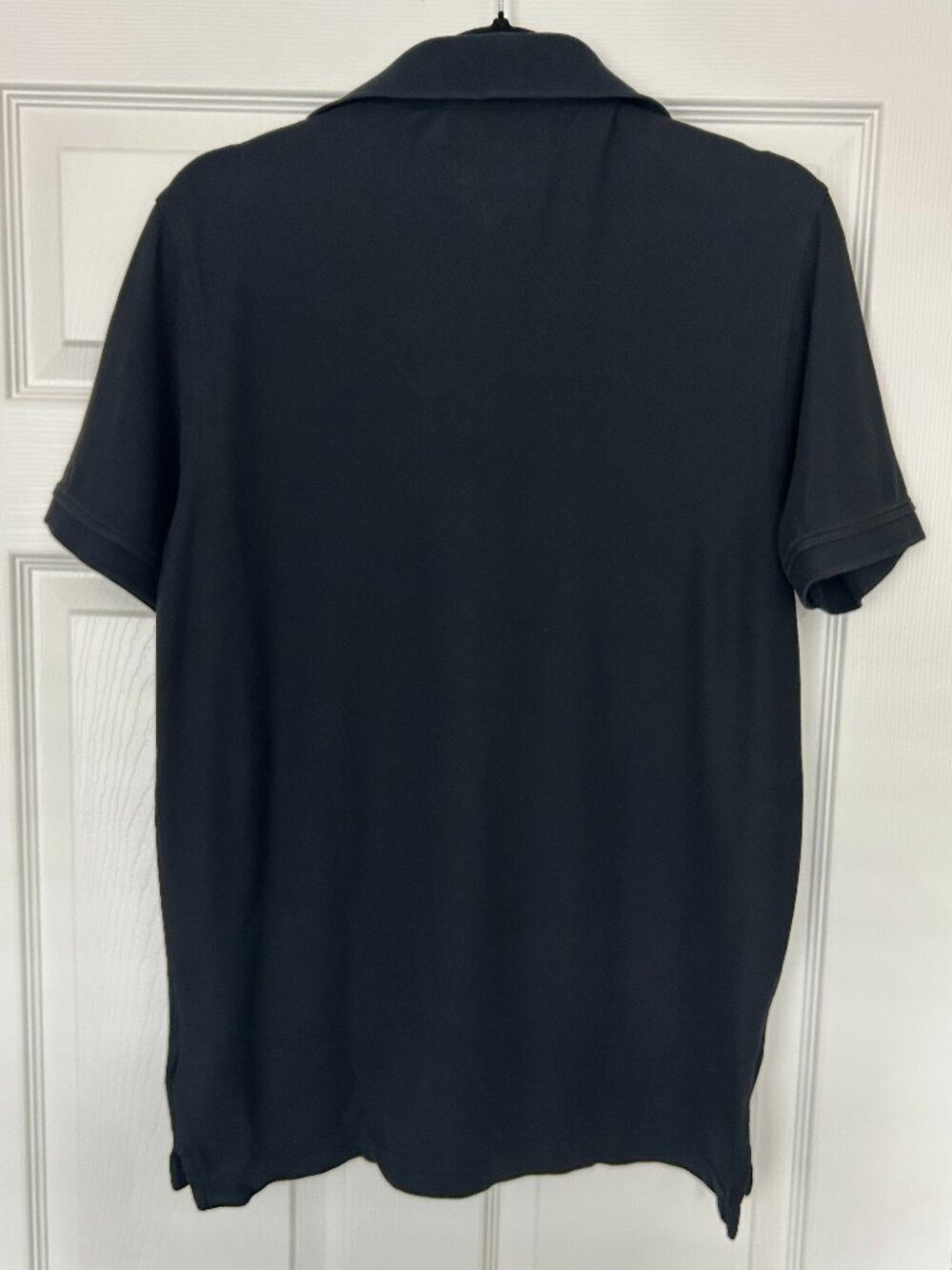Tommy Hilfiger Polo Shirt Mens Large Slim Fit Black Premium Pique Cotton Logo - Picture 2 of 6